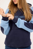 RUSTY  Black Splice Oversized Hooded Fleece - NAVY/BLUE