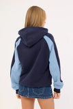 RUSTY  Black Splice Oversized Hooded Fleece - NAVY/BLUE