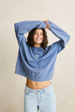 RHYTHM Salt Wash Crew Neck Fleece - INDIGO