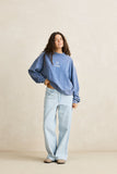 RHYTHM Salt Wash Crew Neck Fleece - INDIGO
