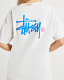 STUSSY Graffiti LCB Relaxed Tee - PIGMENT WASHED WHITE
