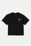 BRIXTON Live Free Heavy Weight Relaxed Tee - BLACK CLASSIC WASH