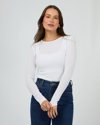 SILENT THEORY - Leia Layering Long Sleeve - WHITE