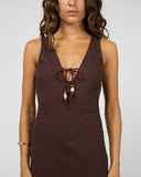 SILENT THEORY Lenni Maxi Dress - CHOCOLATE