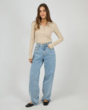SILENT THEORY Aria Knit Long Sleeve Top - OAT