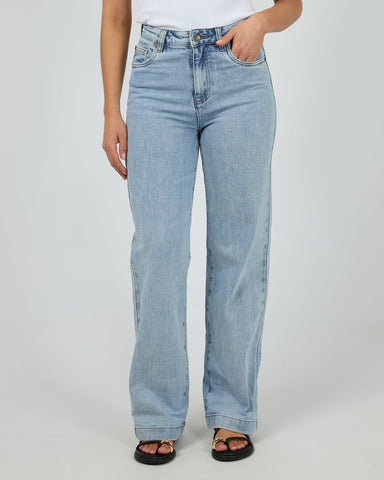 SILENT THEORY Hunter Comfort Wide Leg Jean - LIGHT BLUE