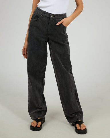 SILENT THEORY Jade Baggy Jean - WASHED BLACK