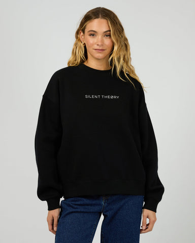 SILENT THEORY Logo Crew - BLACK