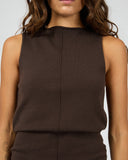 SILENT THEORY Ellis Tank Top - CHOCOLATE