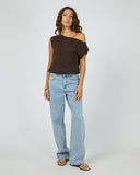 SILENT THEORY Ellis Off The Shoulder Top - CHOCOLATE