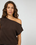 SILENT THEORY Ellis Off The Shoulder Top - CHOCOLATE