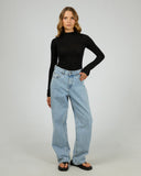 SILENT THEORY Priya Layering Long Sleeve Top - BLACK