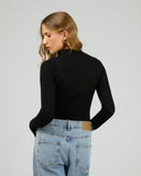 SILENT THEORY Priya Layering Long Sleeve Top - BLACK