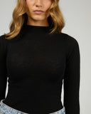SILENT THEORY Priya Layering Long Sleeve Top - BLACK
