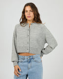 SILENT THEORY Lotus Knit Cardigan - GREY MARBLE