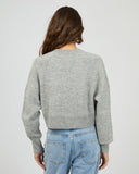 SILENT THEORY Lotus Knit Cardigan - GREY MARBLE