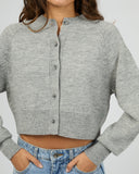 SILENT THEORY Lotus Knit Cardigan - GREY MARBLE