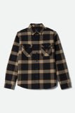 BRIXTON Bowery Heavy Weight Long Sleeve Flannel - BLACK/CREAM