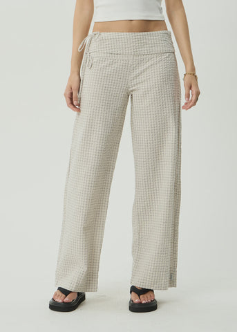 AFENDS Sofia Wide Leg Pant - REVERB MOONBEAM CHECK
