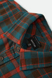 BRIXTON Bowery Flannel - WALNUT BROWN/ ULTRA MARINE