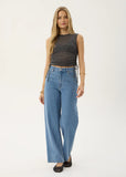 AFENDS Libra Sheer Drawstring Tank - CHARCOAL