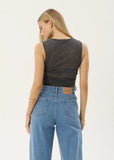 AFENDS Libra Sheer Drawstring Tank - CHARCOAL
