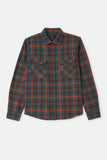 BRIXTON Bowery Flannel - WALNUT BROWN/ ULTRA MARINE