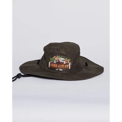 THE MAD HUEYS Youth Troppo Captain Wide Brim Bucket Hat - NATIVE CAMO