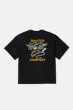 BRIXTON Live Free Heavy Weight Relaxed Tee - BLACK CLASSIC WASH