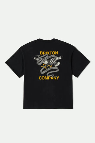 BRIXTON Live Free Heavy Weight Relaxed Tee - BLACK CLASSIC WASH