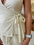 RHYTHM Emi Wrap Top - CREAM
