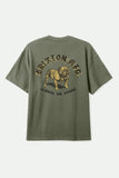BRIXTON Bauer Heavy Weight Relaxed Tee - OLIVE SURPLUS CLASSIC WASH