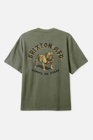 BRIXTON Bauer Heavy Weight Relaxed Tee - OLIVE SURPLUS CLASSIC WASH