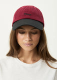 AFENDS Disco Recycled Panelled Cap - BURGUNDY
