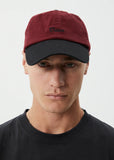 AFENDS Disco Recycled Panelled Cap - BURGUNDY