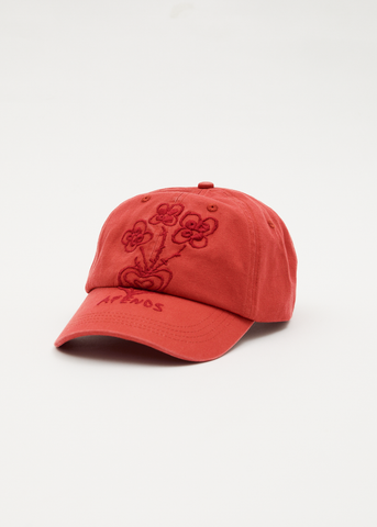 AFENDS Maisle Recycled Panelled Cap - RED RUM