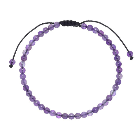 CLASSICS 777 - 4mm Amethyst Beaded Anklet