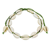 CLASSICS 77 Cowrie Shell Anklet with Green Thread