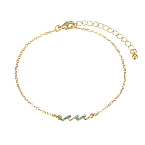 CLASSIC 77 - Blue Crystal Wave Anklet