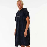 RIP CURL Branded Hooded Towel - BLACK/GREY
