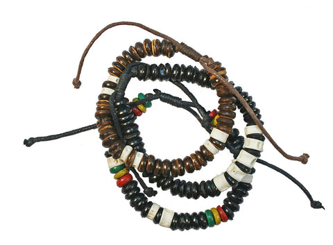 CLASSICS 77 Set of Three Wooden Bead Bracelets