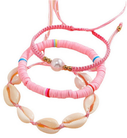 CLASSIC 77 3 Piece Pink String Pink Discs and Cowries