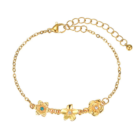 CLASSICS 77 Set Of 3 Gold Flower Bracelet