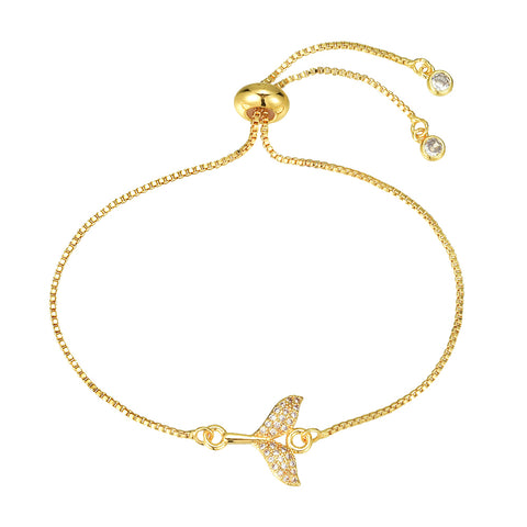 CLASSICS 77 Gold Sparkly Whale Tail Slip Bracelet