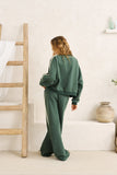 RHYTHM Contrast Sweatshirt - HUNTER GREEN