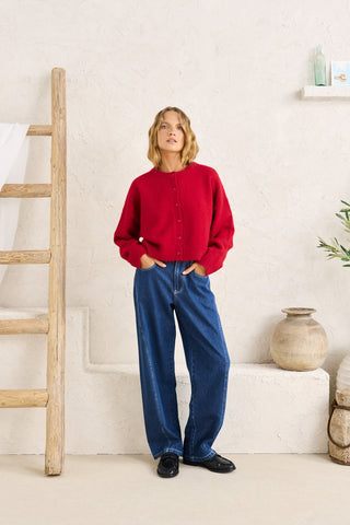 RHYTHM Estelle Fluffy Cardigan - CHILLI