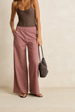 RHYRHM Lucy Check Wide Leg Pant - RUST