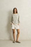 RHYTHM Distant Shores Striped Sweater - BABY BLUE