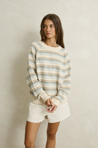 RHYTHM Distant Shores Striped Sweater - BABY BLUE