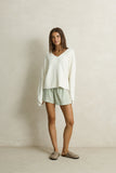 RHYTHM Adele Oversized Long Sleeve Knit Top - CREAM